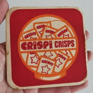 Vintage Crispi Crisps Drink Coaster Crispi Globe Trotters British Pub Barware